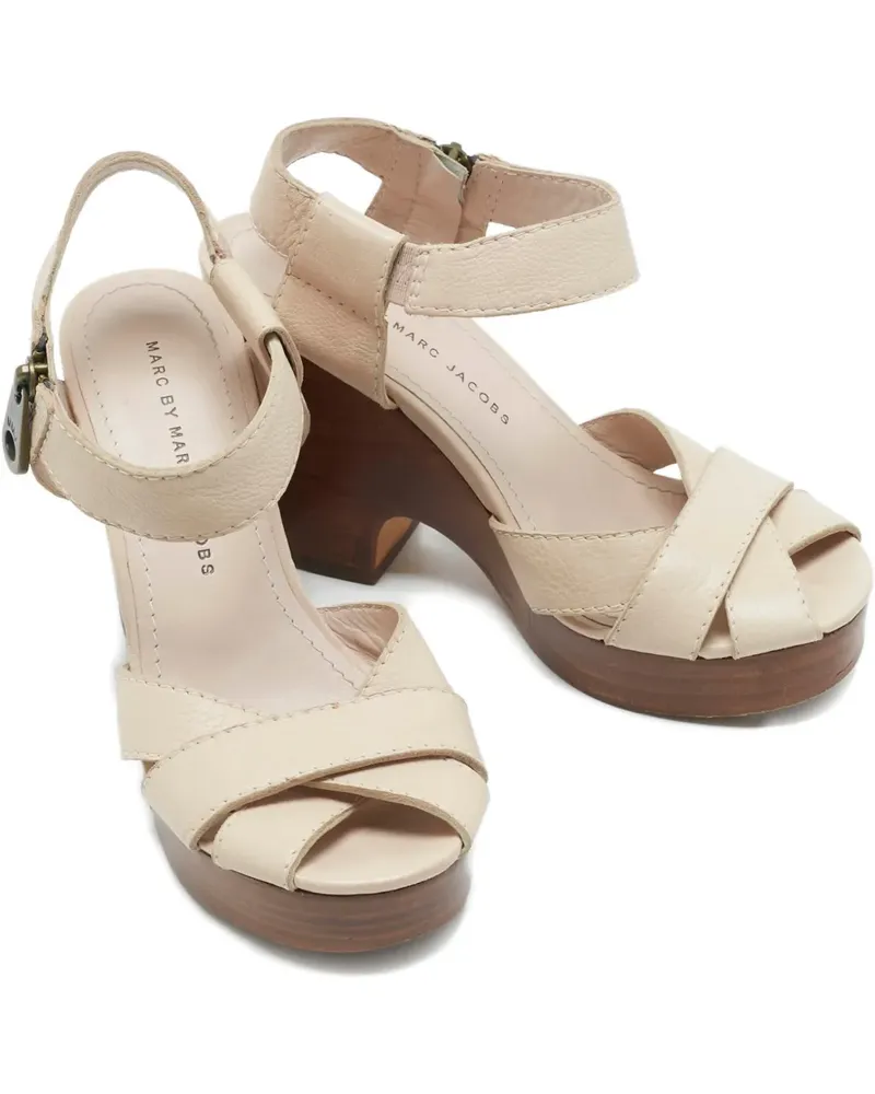 Marc Jacobs Sandalen mit Lederriemen - Nude Nude