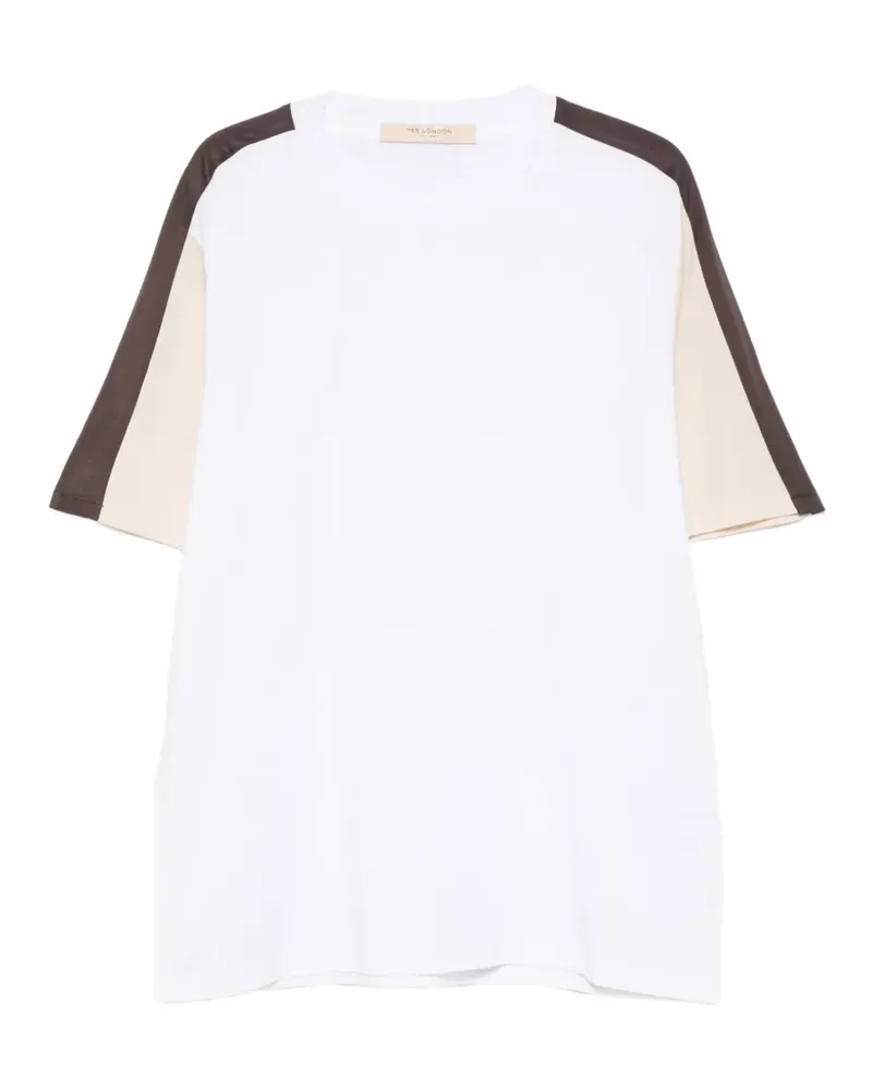 Yes London T-Shirt in Colour-Block-Optik - Weiß Weiß