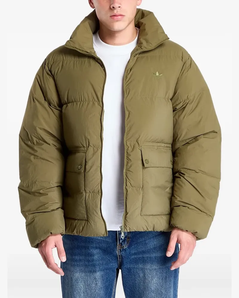 adidas Gefütterte Jacke mit Logo-Stickerei - Grün Grün