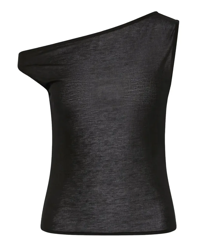 St. Agni Asymmetrisches Jerseyoberteil - Schwarz Schwarz