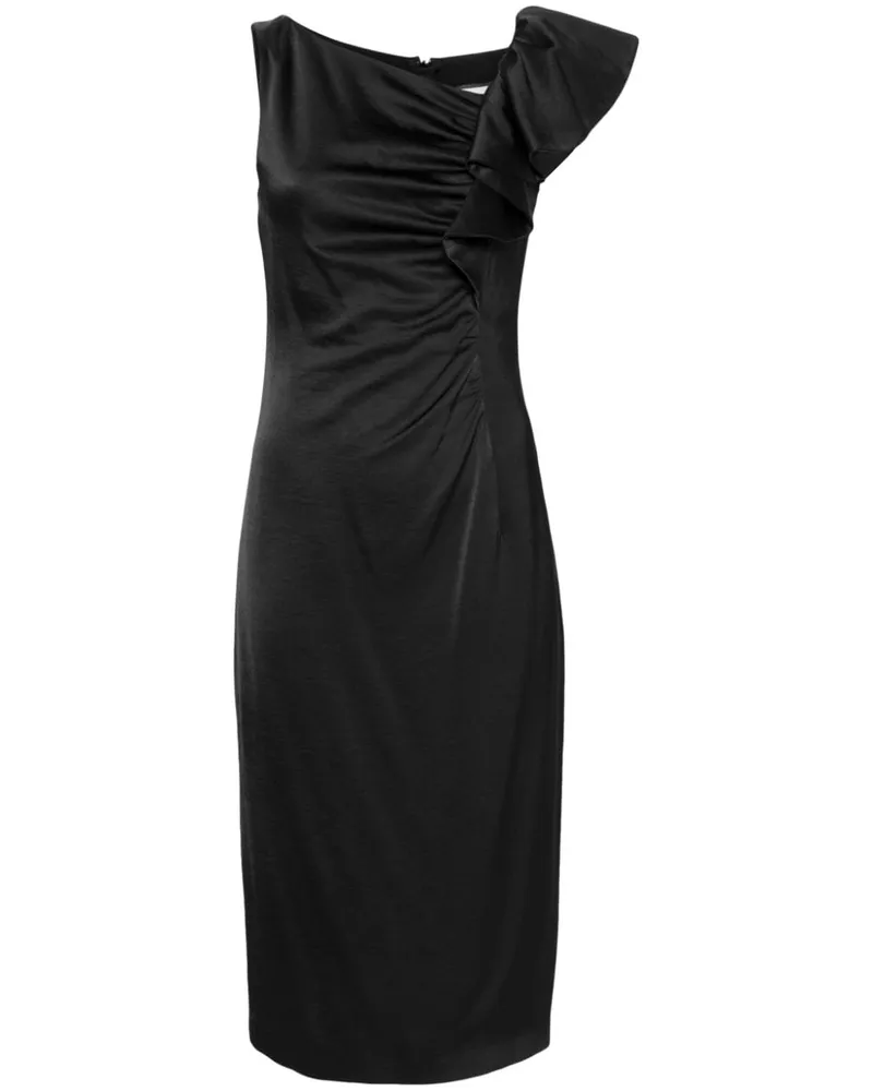 NISSA Satinkleid mit Rüschensaum - Schwarz Schwarz