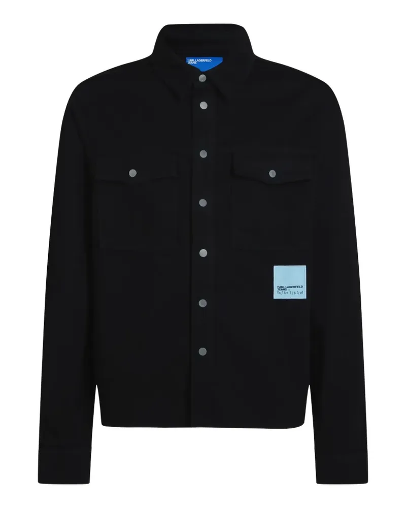 Karl Lagerfeld x Pietro Terzini Hemdjacke mit Logo - Schwarz Schwarz