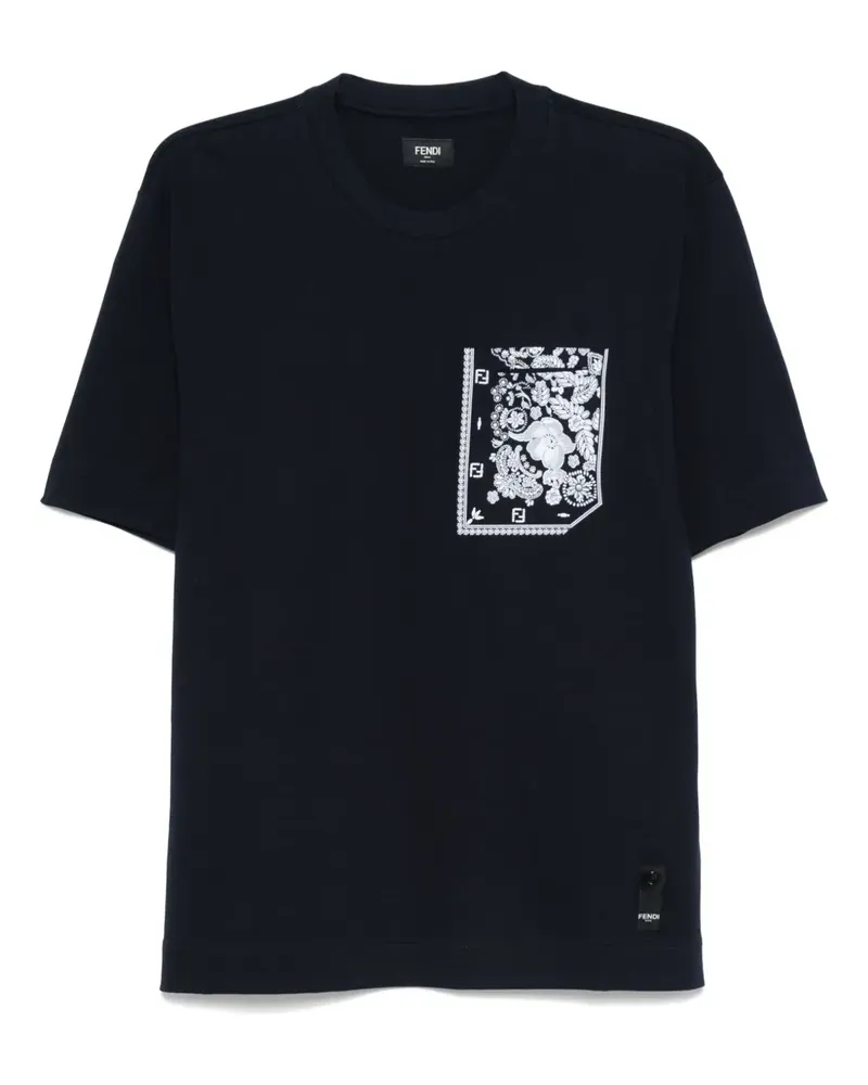 Fendi T-Shirt mit Bandana-Print - Blau Blau