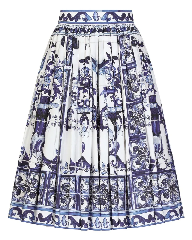 Dolce & Gabbana Midirock mit Majolica-Print - Blau Blau