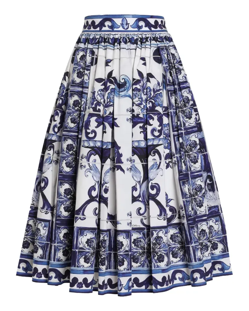 Dolce & Gabbana Midirock mit Majolica-Print - Blau Blau