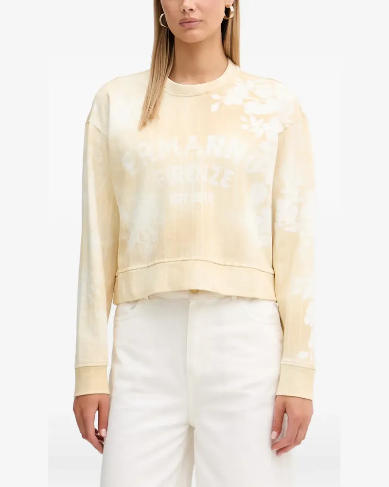 Ermanno Scervino floral-print logo-print sweater - Gelb Gelb
