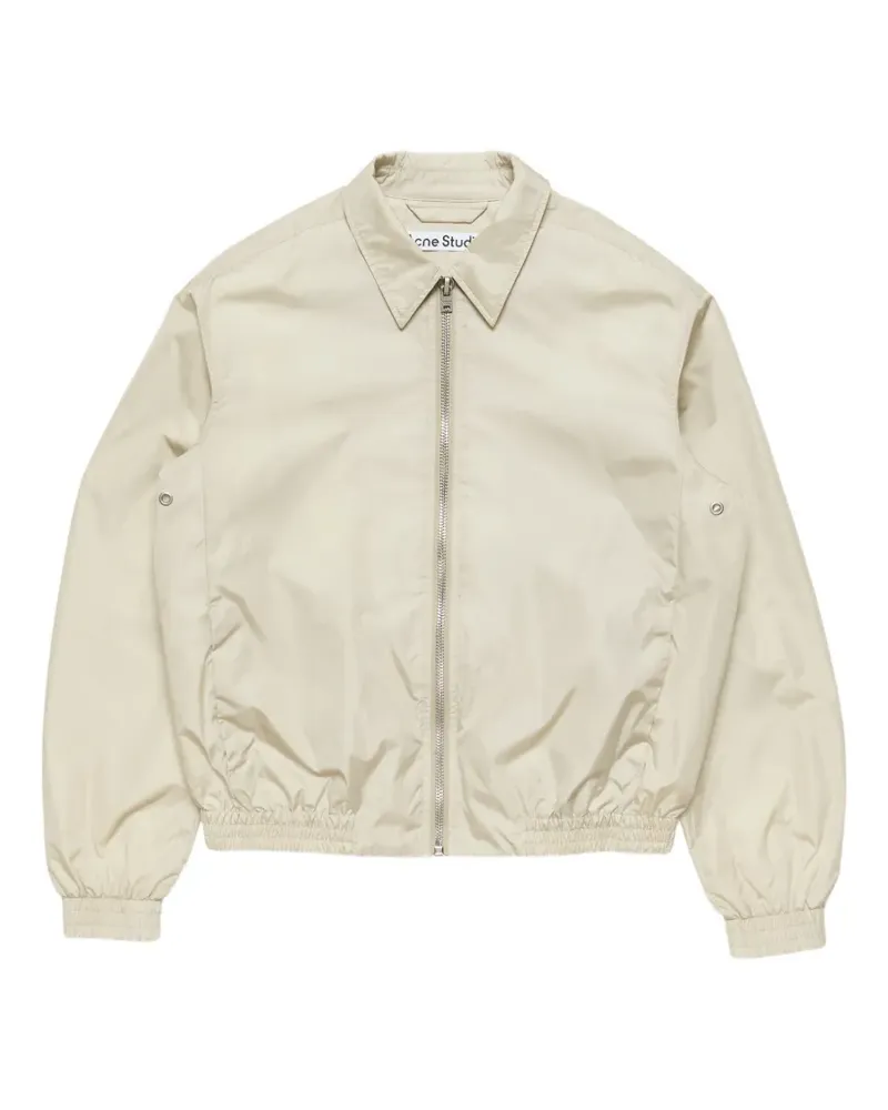 Acne Studios logo-print zip-up jacket - Nude Nude