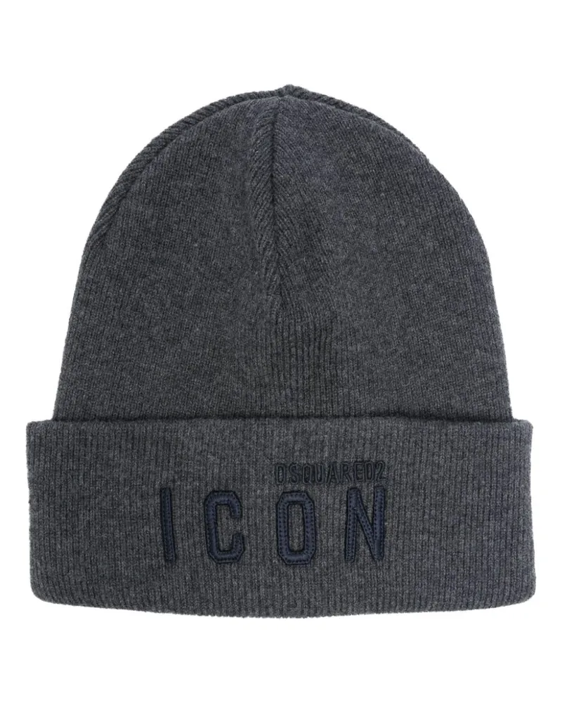 Dsquared2 Icon Beanie - Grau Grau