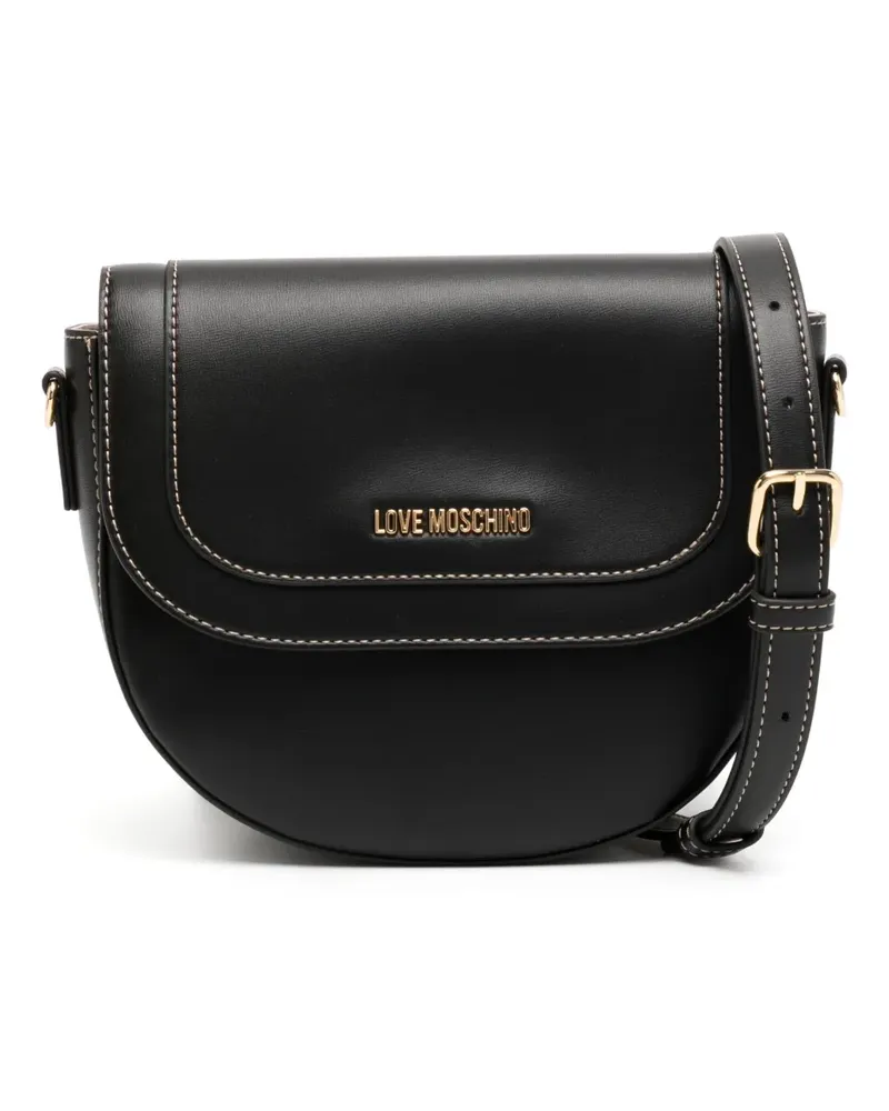 Moschino Umhängetasche mit Logo - Schwarz Schwarz