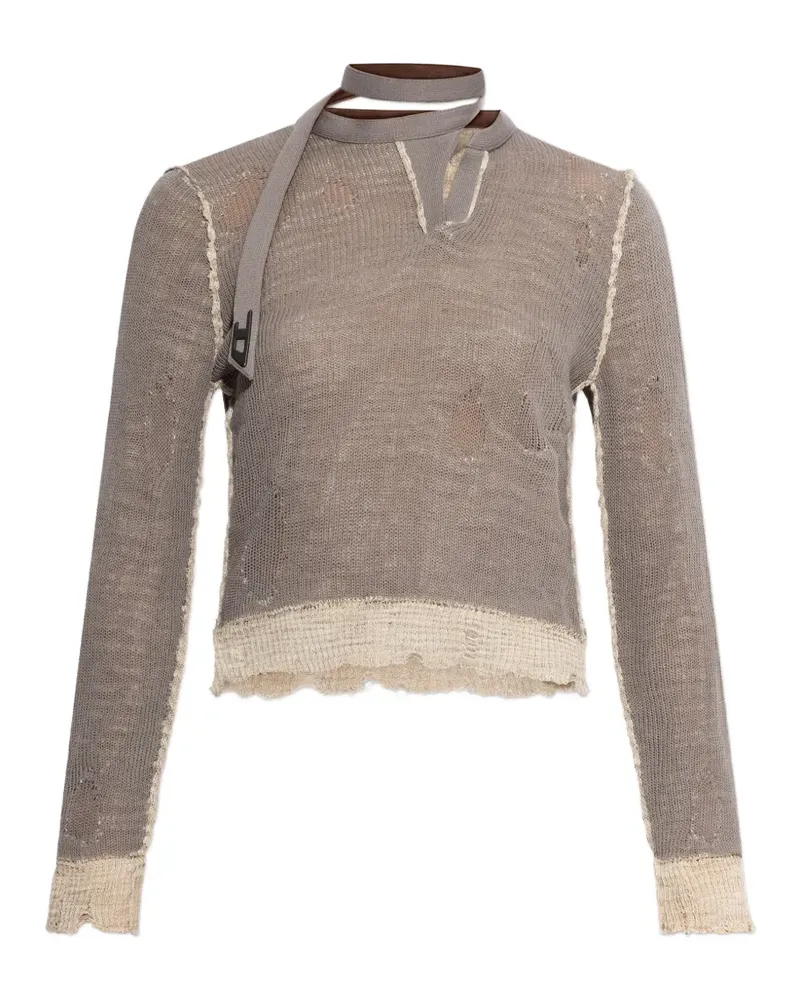 Diesel M-Dracarina frayed knitted sweater - Nude Nude