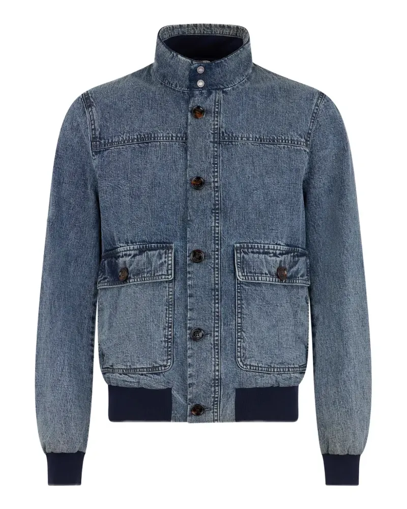 MOORER collar denim jacket - Blau Blau