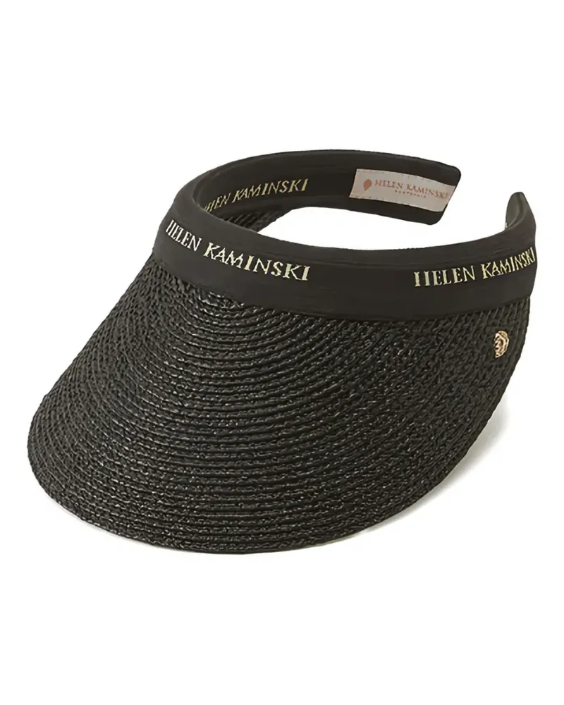 Helen Kaminski Sonnenblende aus Raffiabast mit Logo-Band - Schwarz Schwarz