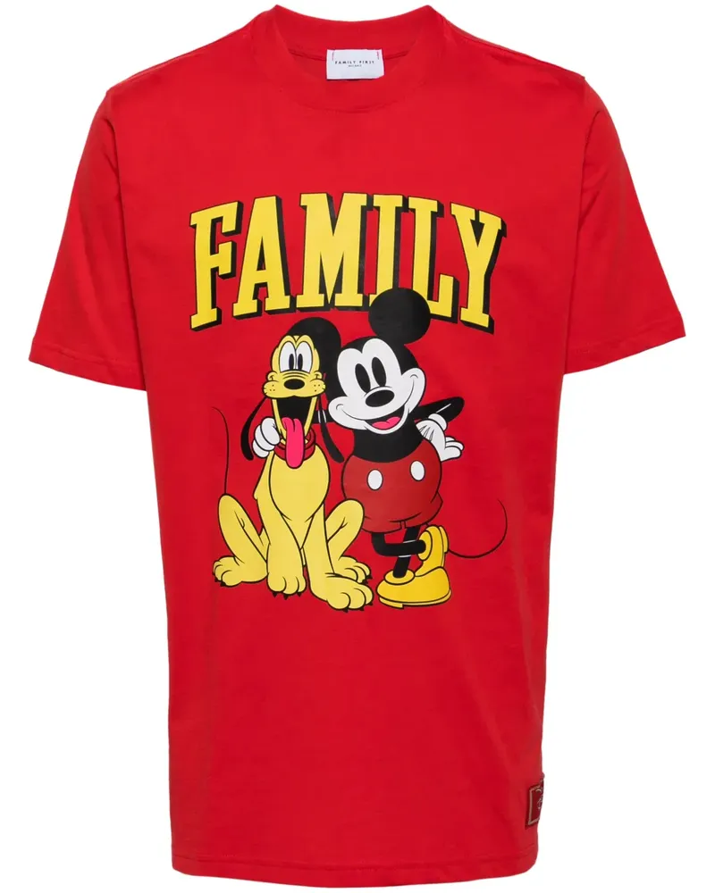 Family First Duo T-Shirt mit grafischem Print - Rot Rot