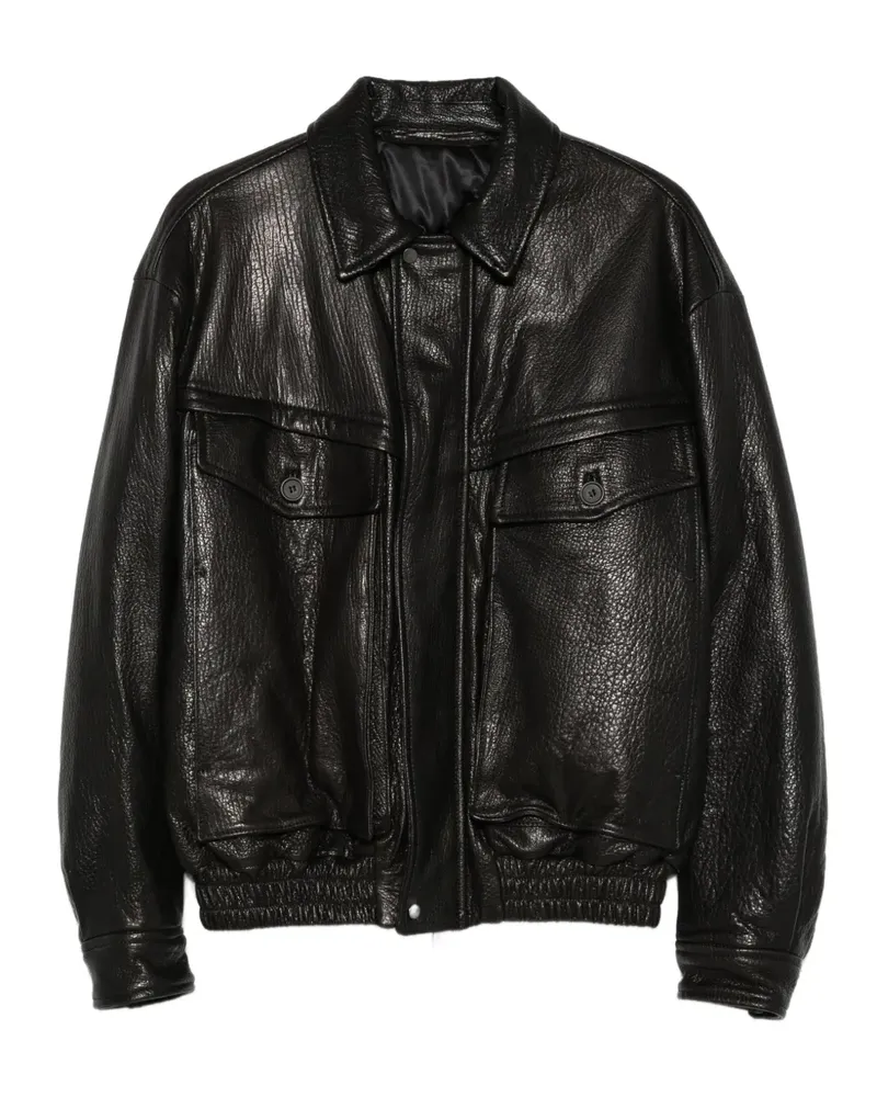 Salvatore Santoro Jacke aus gekörntem Leder - Schwarz Schwarz