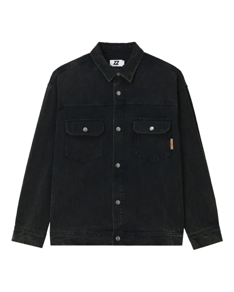 Izzue corduroy panelled jacket - Schwarz Schwarz