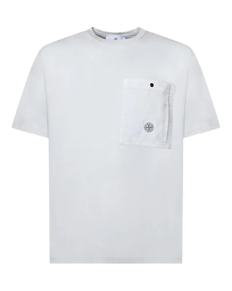 Stone Island T-Shirt mit Brusttasche - Weiß Weiß