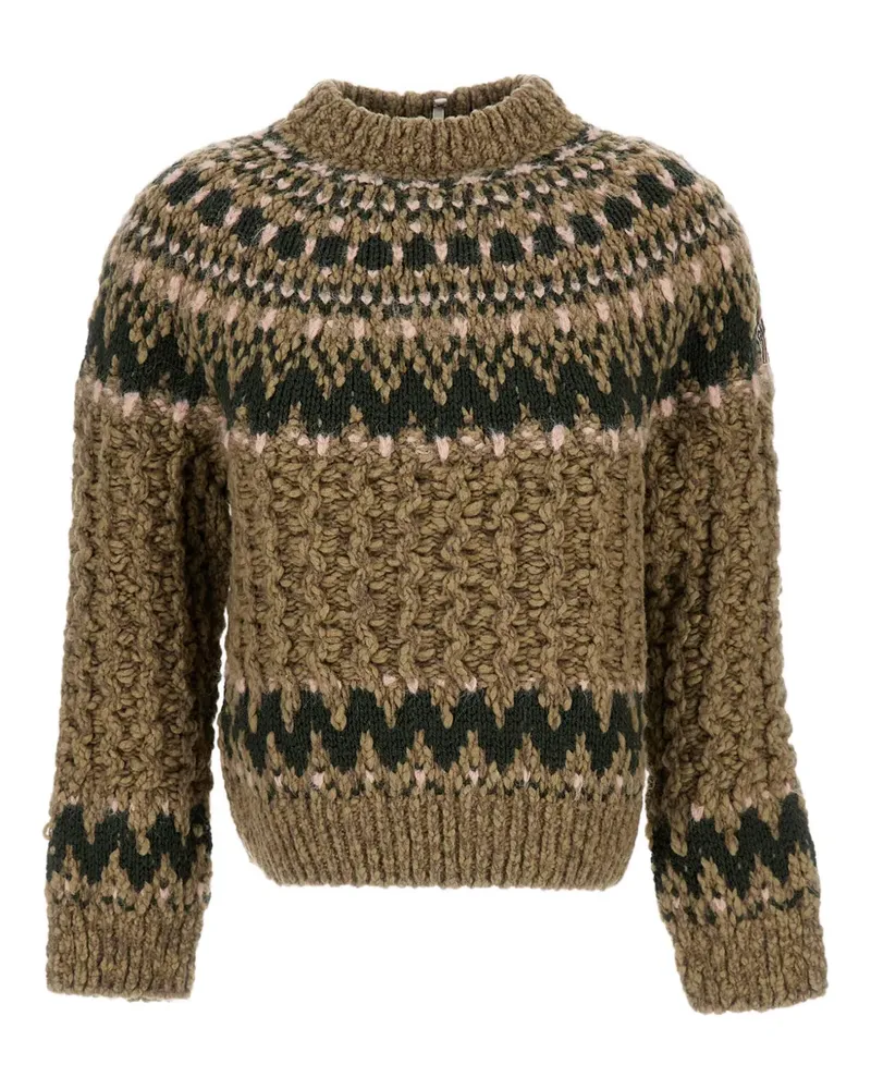 Moncler Gemusterter Pullover mit Stehkragen - Nude Nude