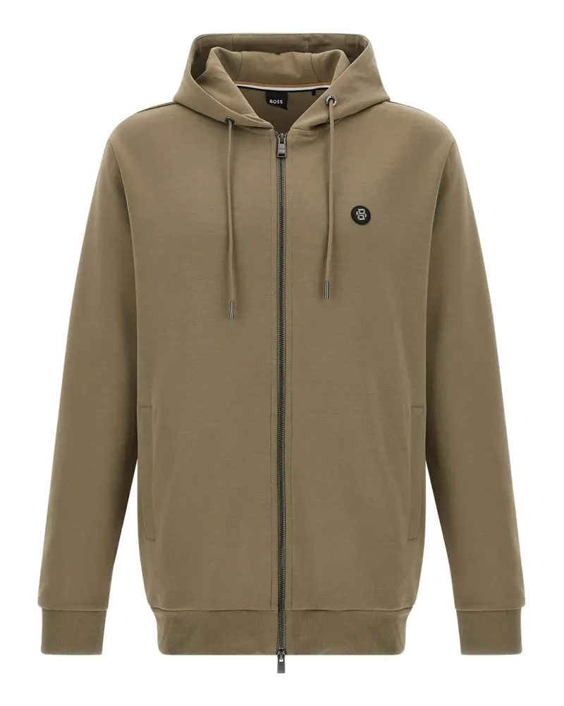 HUGO BOSS C-Spence 01 leather-patch hoodie - Grün Grün