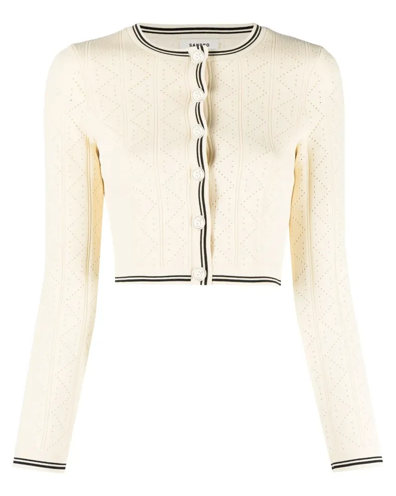 Sandro Cardigan mit Lochstrickerei - Nude Nude