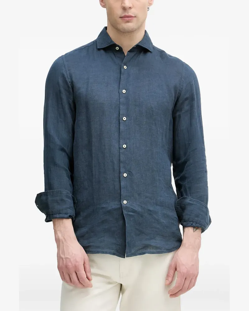 Benetton long-sleeved linen shirt - Blau Blau