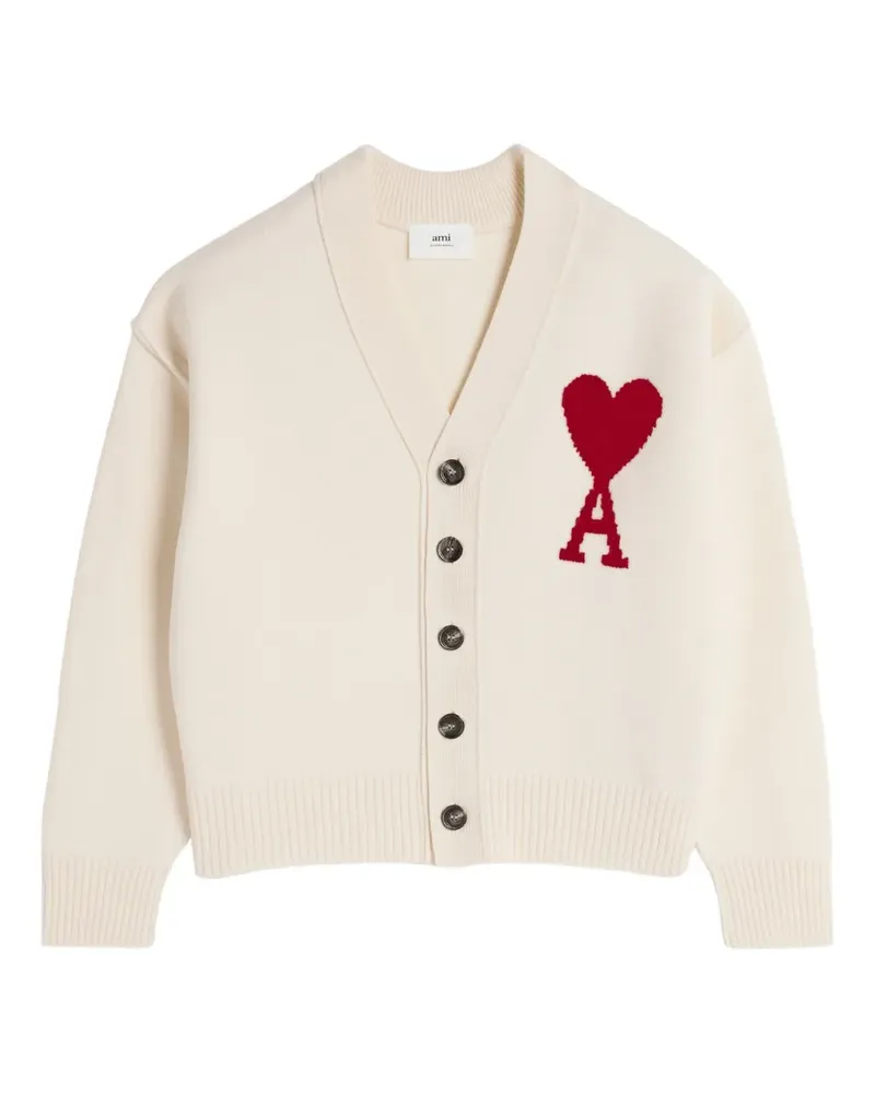 AMI Paris Ami de Coeur Cardigan - Weiß Weiß