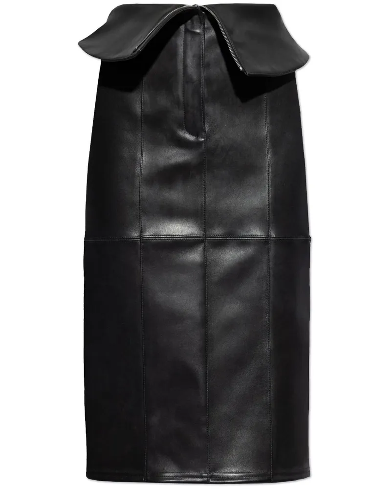 Alexander McQueen Bleistiftrock aus Leder - Schwarz Schwarz