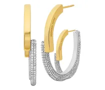 Gravierte Ohrringe mit Logo - Silber