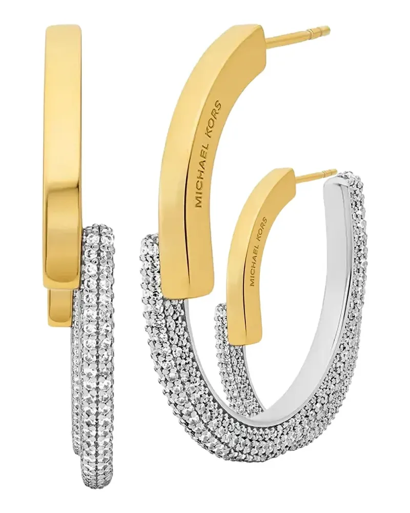 Michael Kors Gravierte Ohrringe mit Logo - Silber Silber
