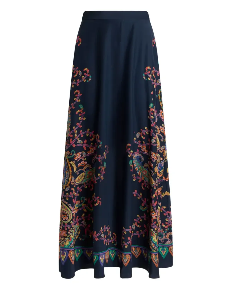 Etro paisley-print maxi skirt - Blau Blau