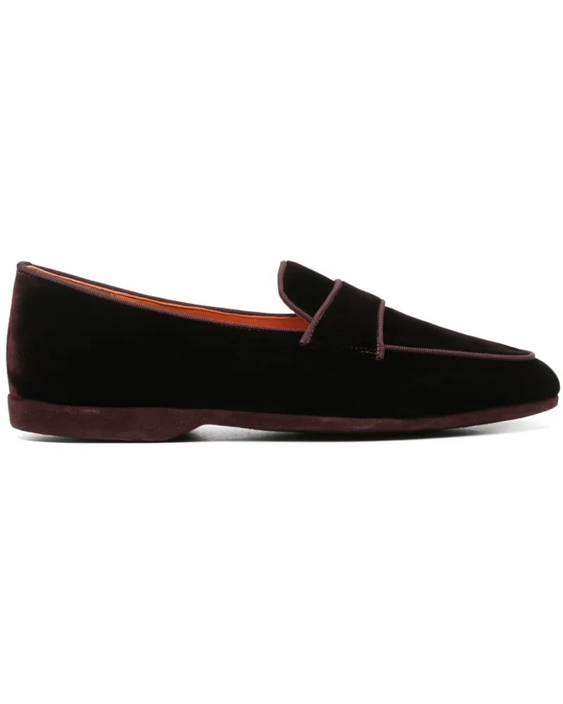 Santoni Segelschuhe aus Samt - Rot Rot