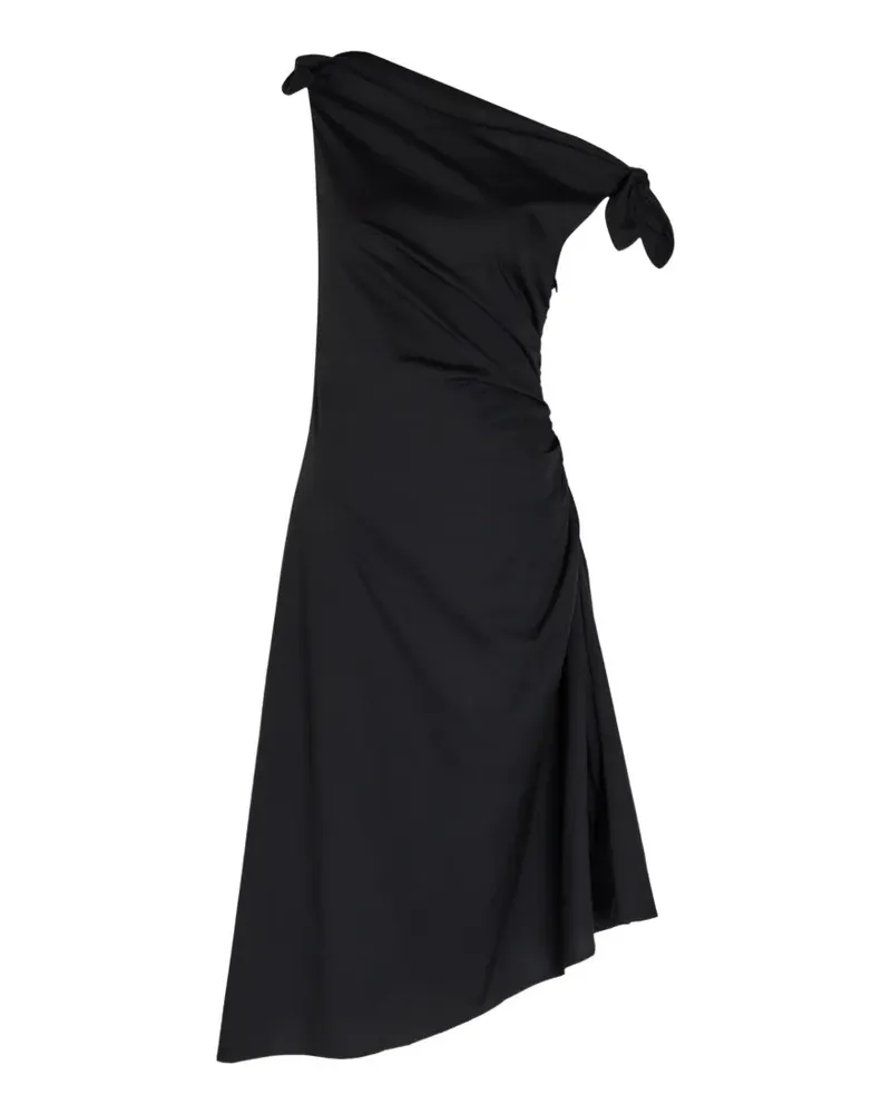 STAUD Bellaria one-shoulder ruched midi dress - Schwarz Schwarz