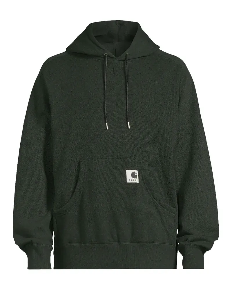 Sacai x Carhartt WIP logo-patch hoodie - Schwarz Schwarz
