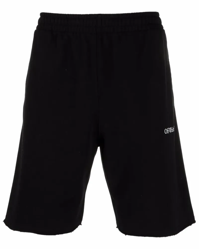 OFF-WHITE Knielange Joggingshorts mit Logo - Schwarz Schwarz