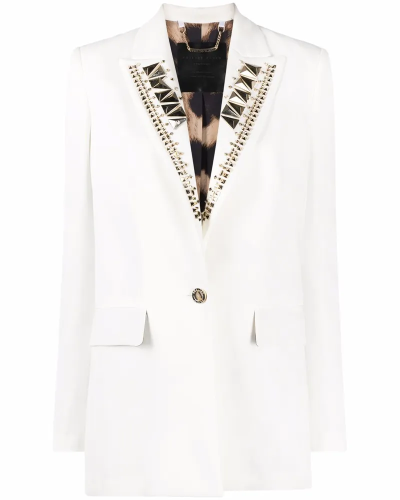 Philipp Plein Einreihiger Blazer - Weiß Weiß