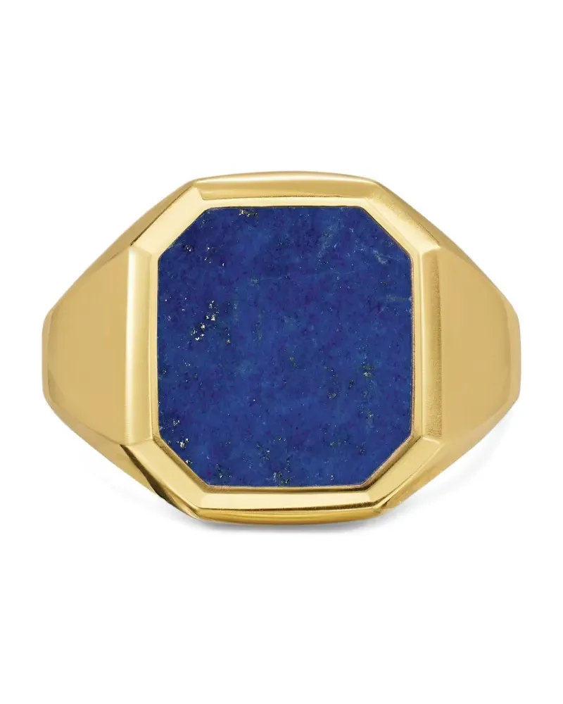 David Yurman 18kt Streamline® Signet Gelbgoldring mit Lapislazuli Gold