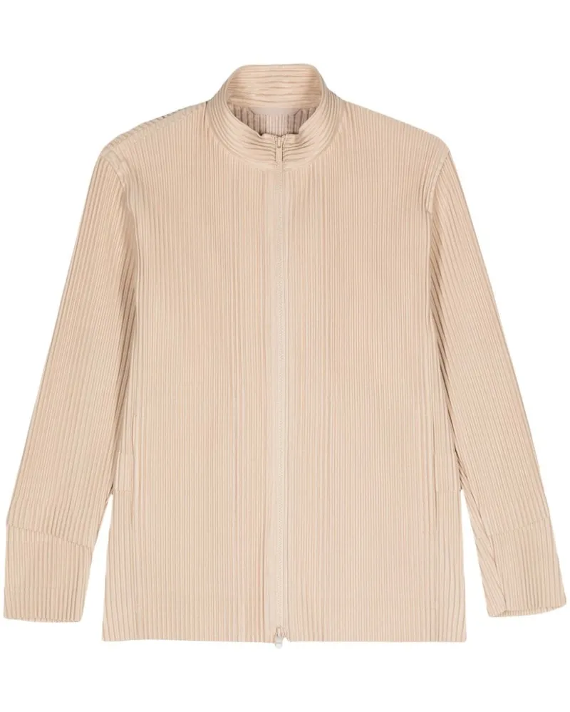 Issey Miyake Cargo Jacke mit plissiertem Effekt Nude