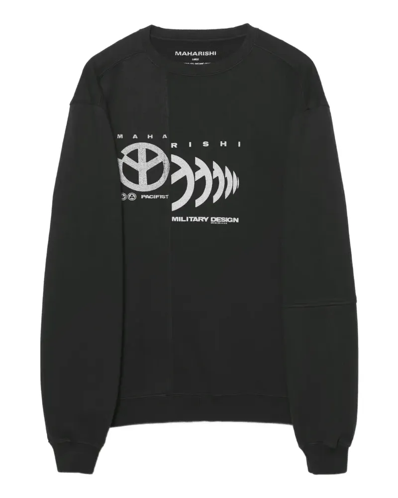 maharishi Maha logo-print panelled sweater - Schwarz Schwarz