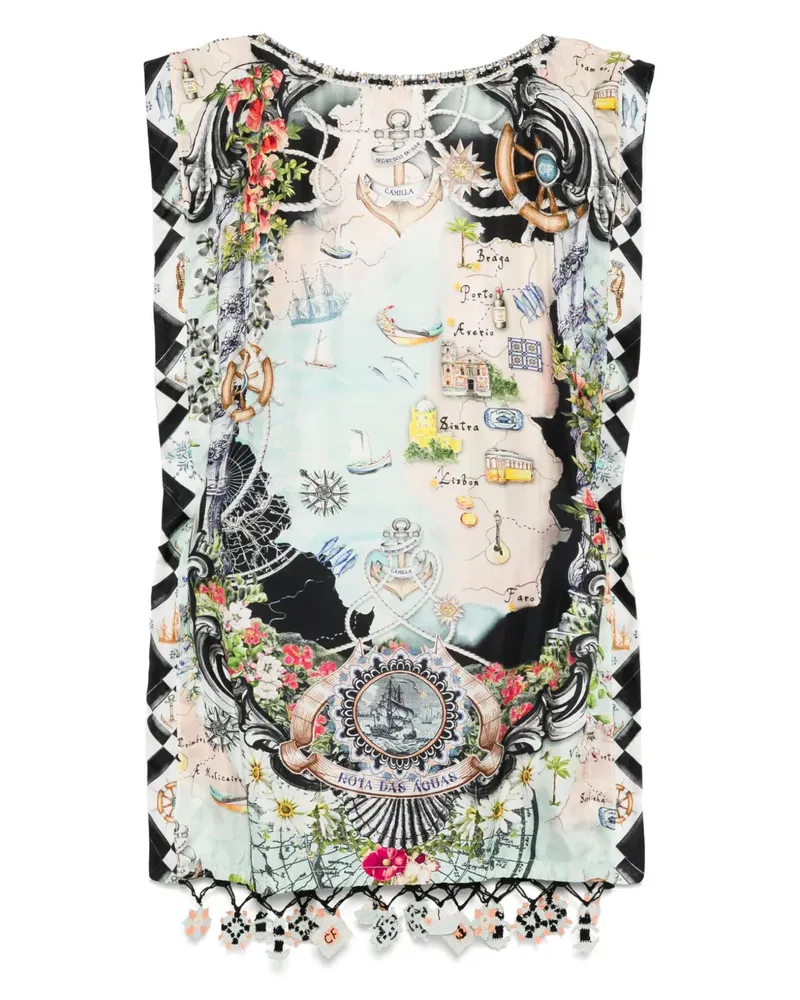 Camilla Folk Float Minikleid - Schwarz Schwarz