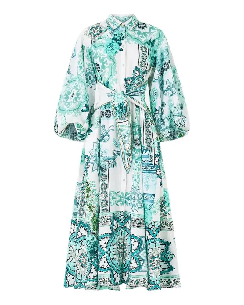 Camilla Maxi-Hemdkleid mit Ballonärmeln - Weiß Weiß