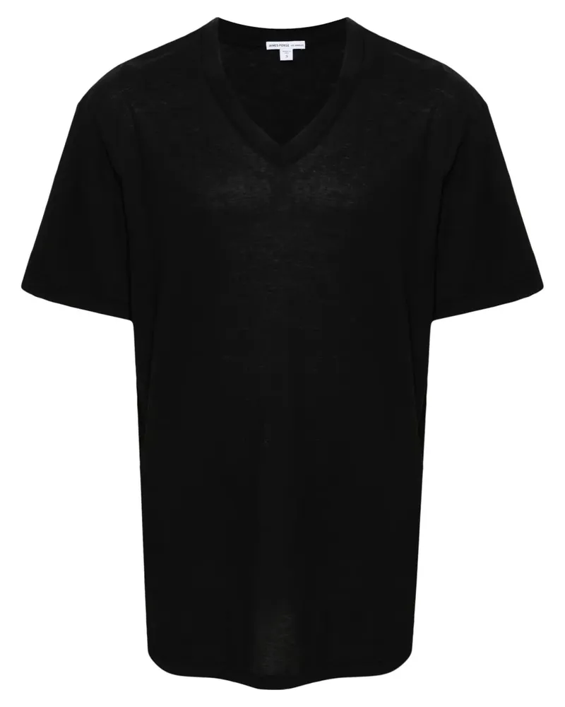 James Perse T-Shirt mit V-Ausschnitt - Schwarz Schwarz