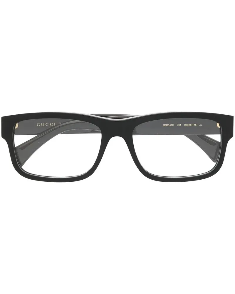Gucci Brille mit Logo-Print - Schwarz Schwarz