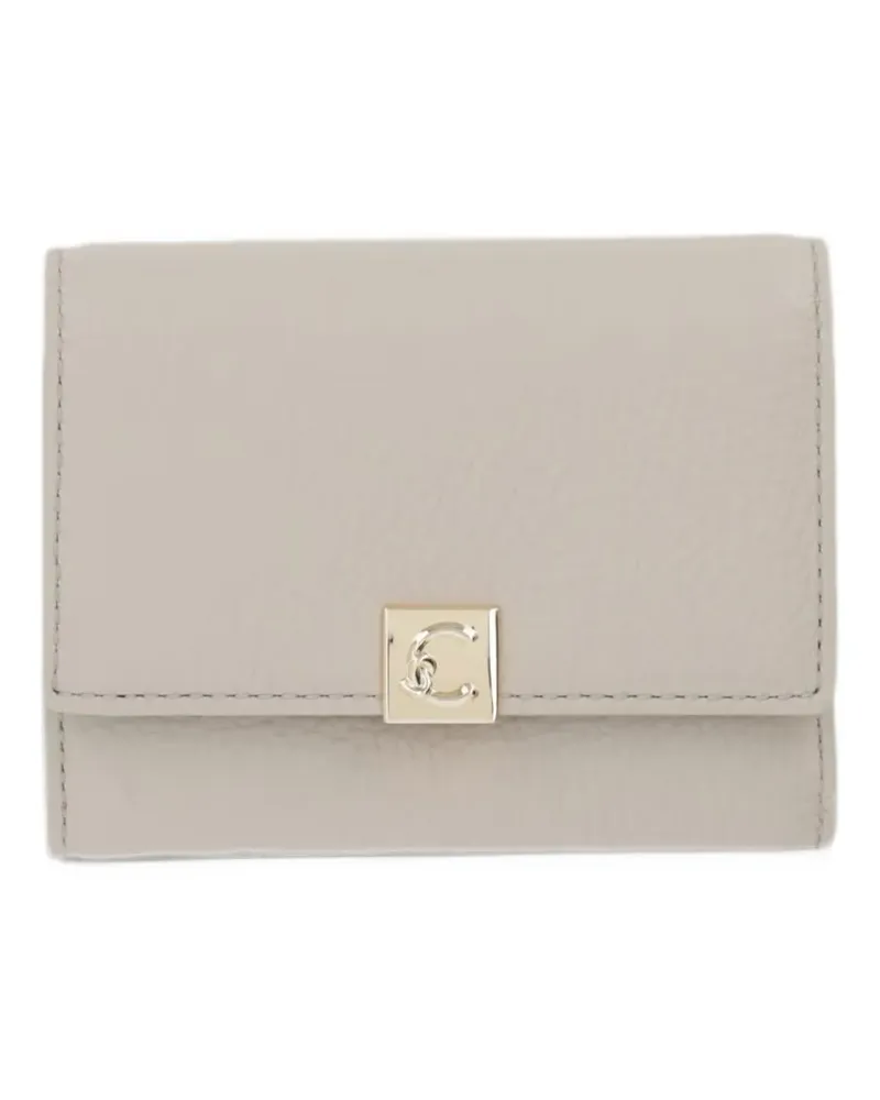 Coccinelle Pansy logo-plaque pebbled-leather wallet - Grau Grau