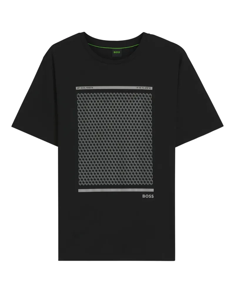 HUGO BOSS T-Shirt mit grafischem Print - Schwarz Schwarz