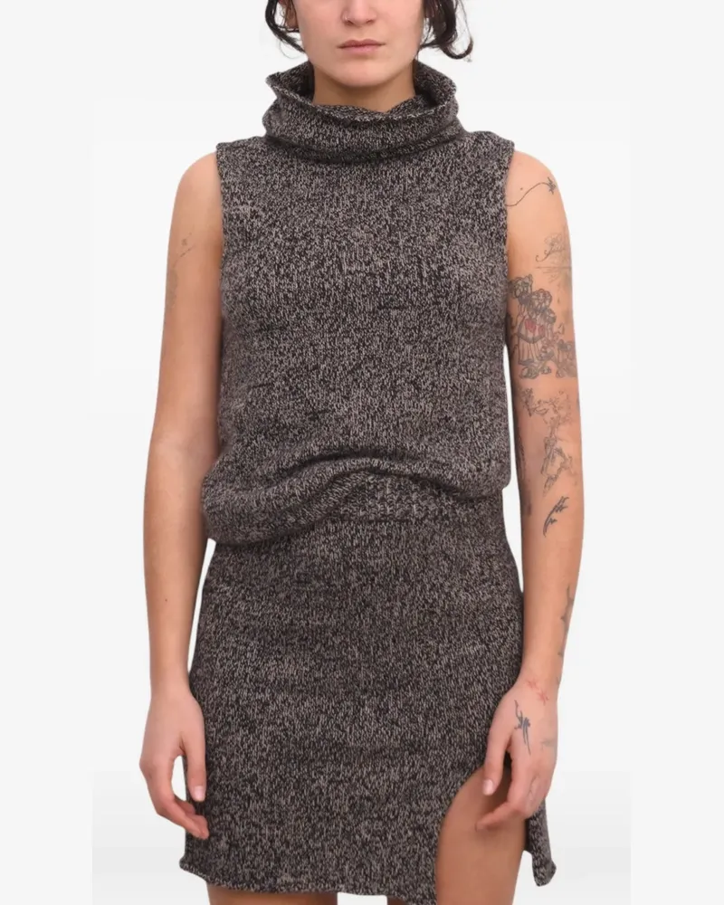 Baserange Kem knit turtleneck top - Schwarz Schwarz