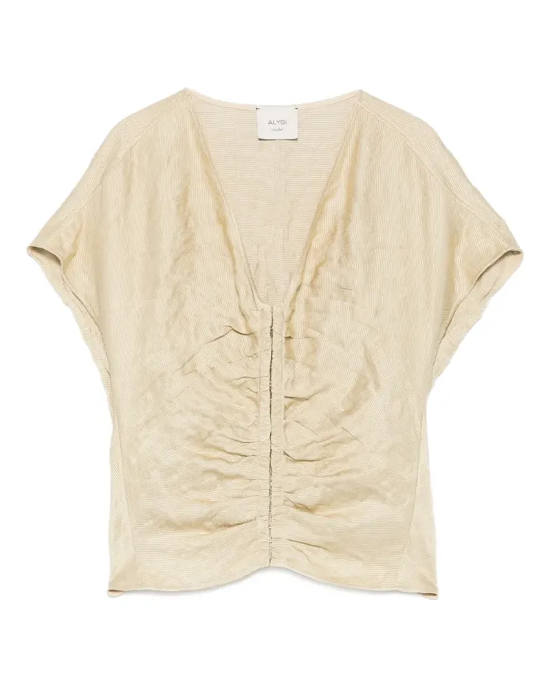 ALYSI ruched crinkled-texture blouse - Nude Nude