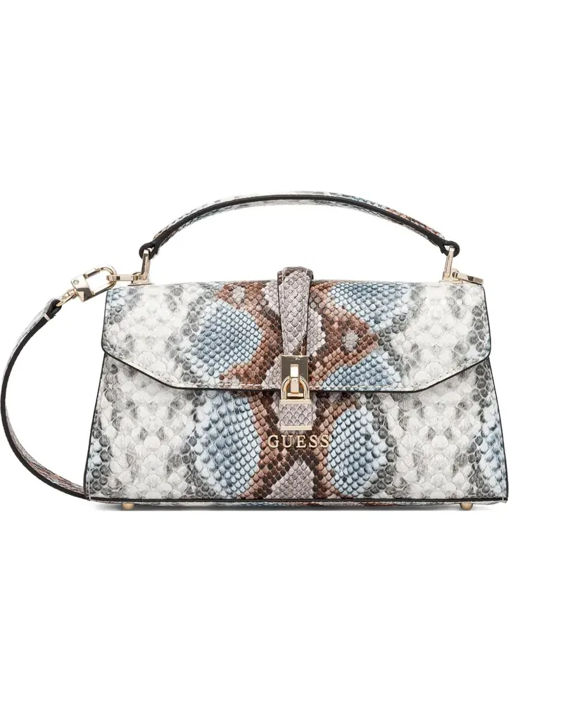 Guess Queensland Tote Bag mit Schlangen-Effekt - Grau Grau
