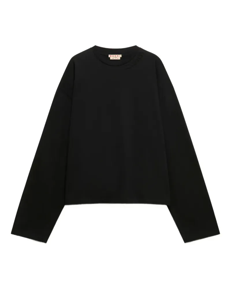 Marni Langarmshirt mit Logo-Patch - Schwarz Schwarz