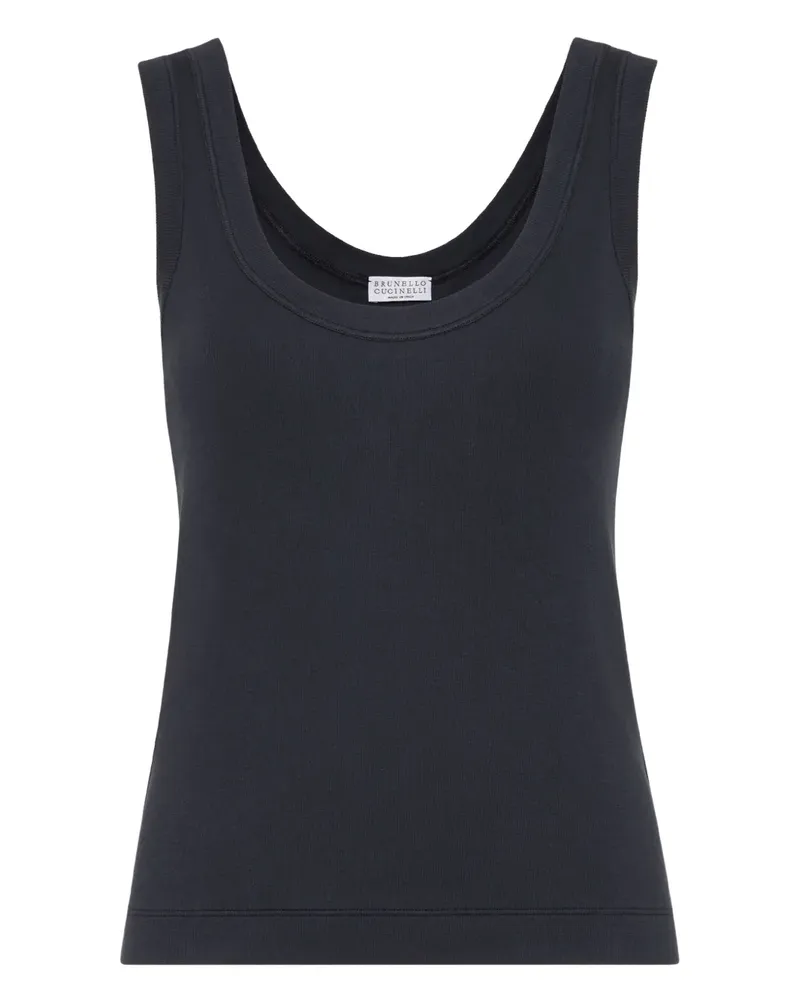 Brunello Cucinelli Geripptes Tanktop - Blau Blau
