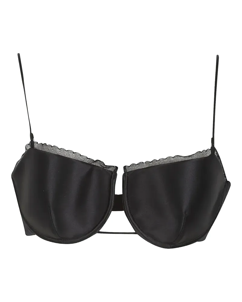 Givenchy lace-trim silk top - Schwarz Schwarz