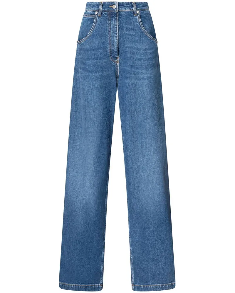 Etro Weite Jeans mit Logo-Applikation - Blau Blau